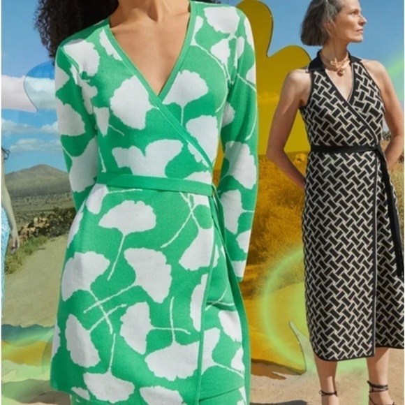 Diane Von Furstenberg X Target V-Neck Ginkgo Green Wrap Sweater 1X NEW! - Picture 3 of 5